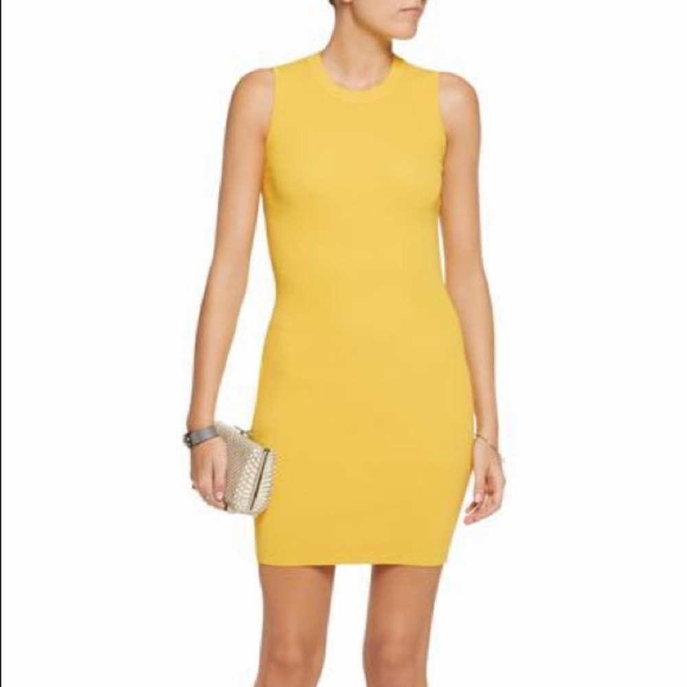 T by Alexander Wang Yellow Cutout Bandage Dress